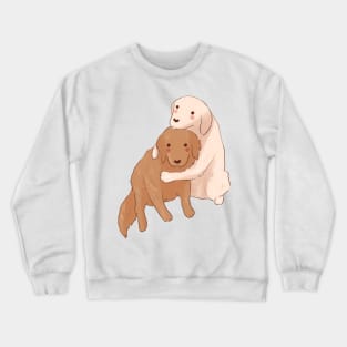 Cute Labrador and golden retriever hug Crewneck Sweatshirt